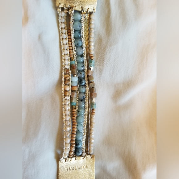 Gemstone and leather bracelet - Picture 5 of 6
